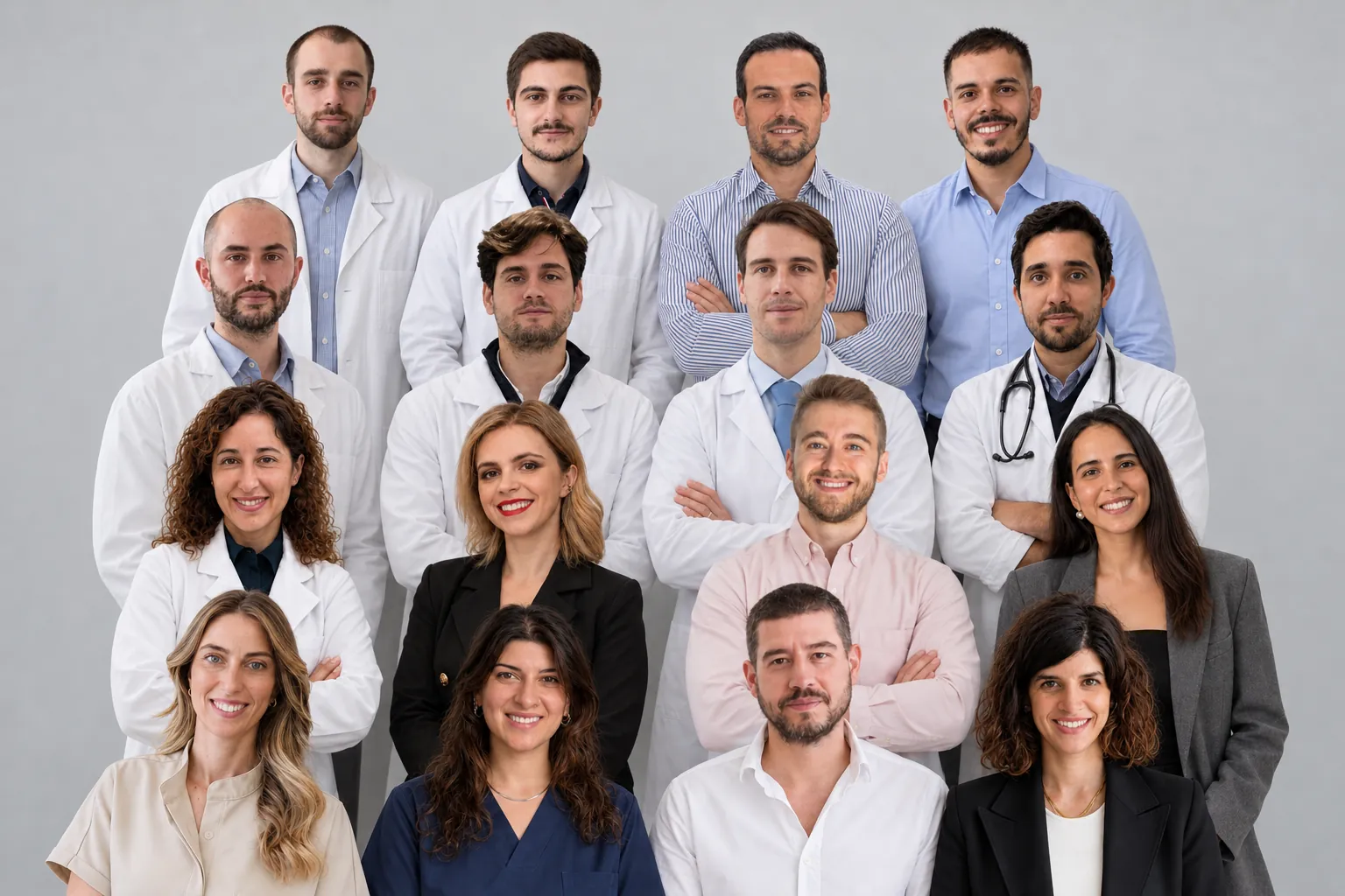 Os dezasseis profissionais do Instituto Médico e Dentário Dra. Sara Martins