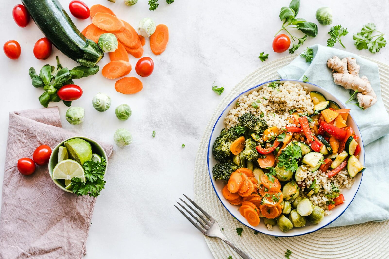 Nutrição equilibrada com alimentos frescos e saudáveis