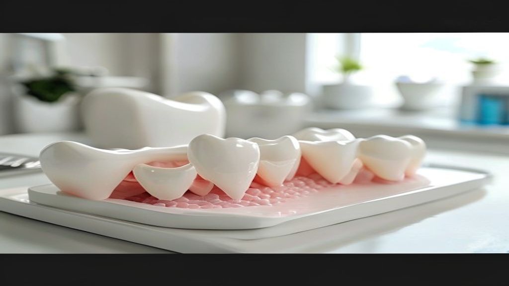 Facetas dentárias cerâmicas e escala de cor em laboratório de medicina dentária — Instituto Médico e Dentário, Paços de Ferreira